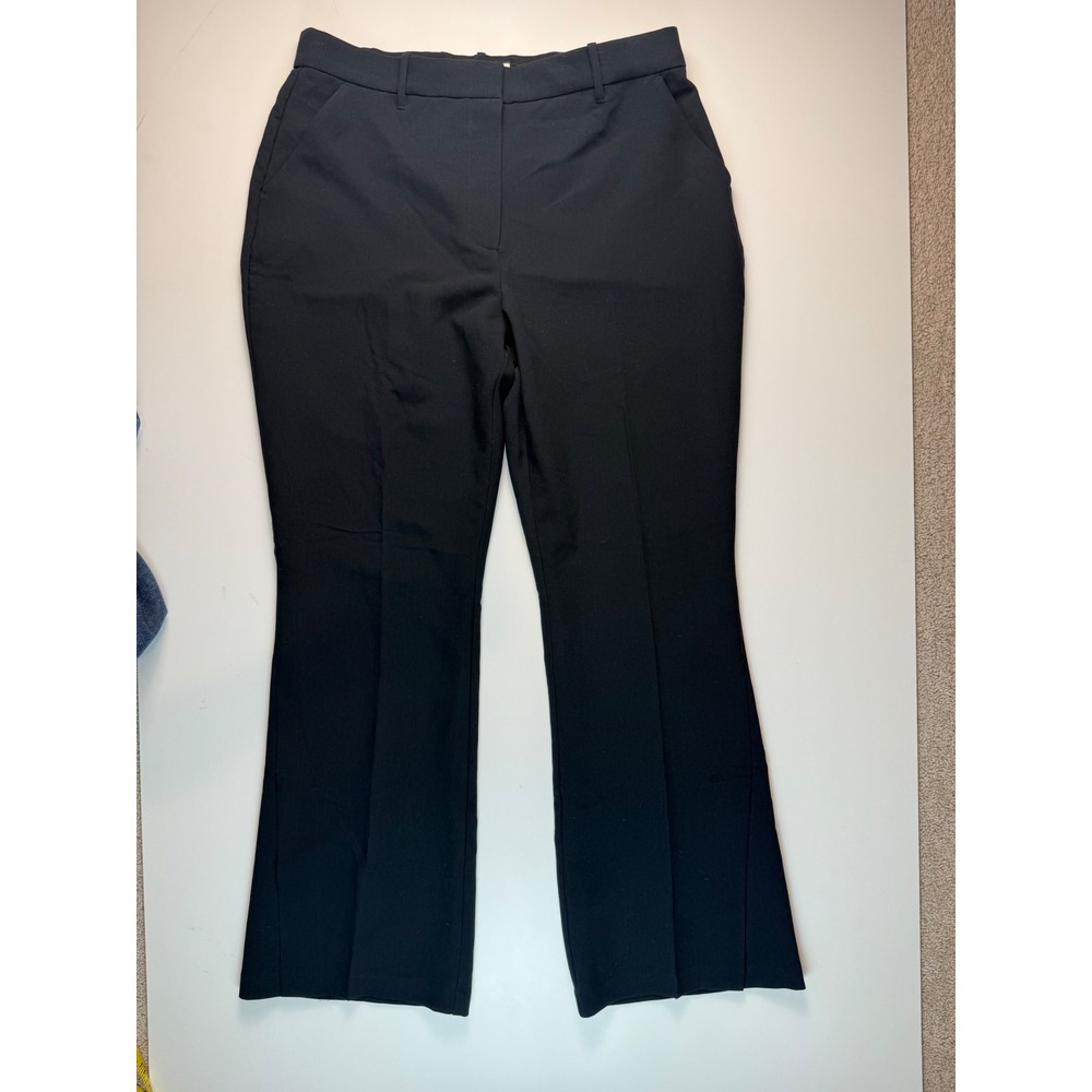 Abercrombie & Fitch Black Tailored Bootcut Pants Side Slit High Rise 33 Long 16L